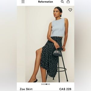 Reformation Petites Zoe Skirt Eliza - Size 0P